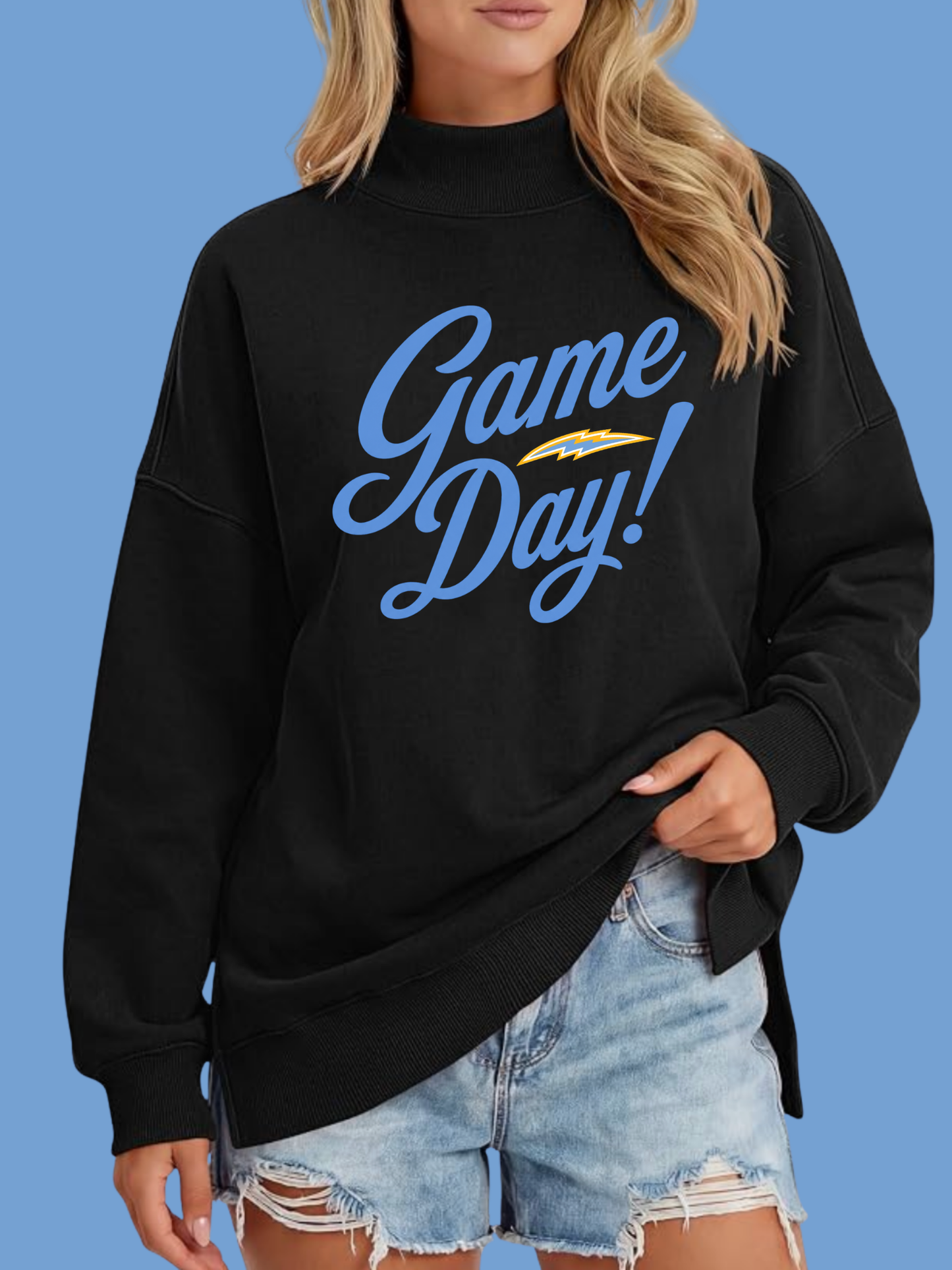 Game Day Custom Mock Neck Sweater