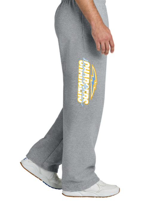 Chargers Grey Open-Bottom Sweatpants