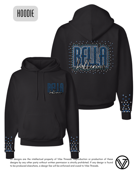 Bella Ballerina Blue Rhinestone Hoodie