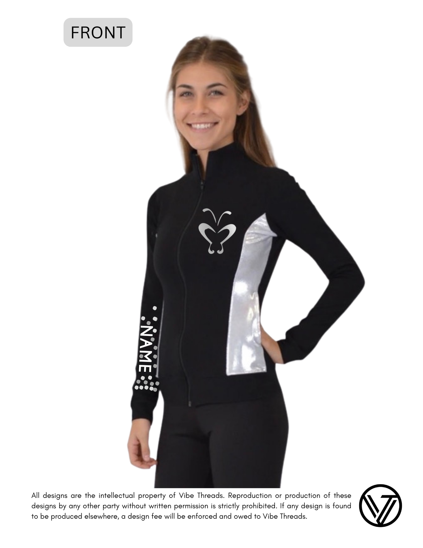 Silver Slit Bella Zip-Up Jacket