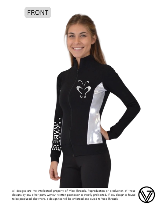 Silver Slit Bella Zip-Up Jacket