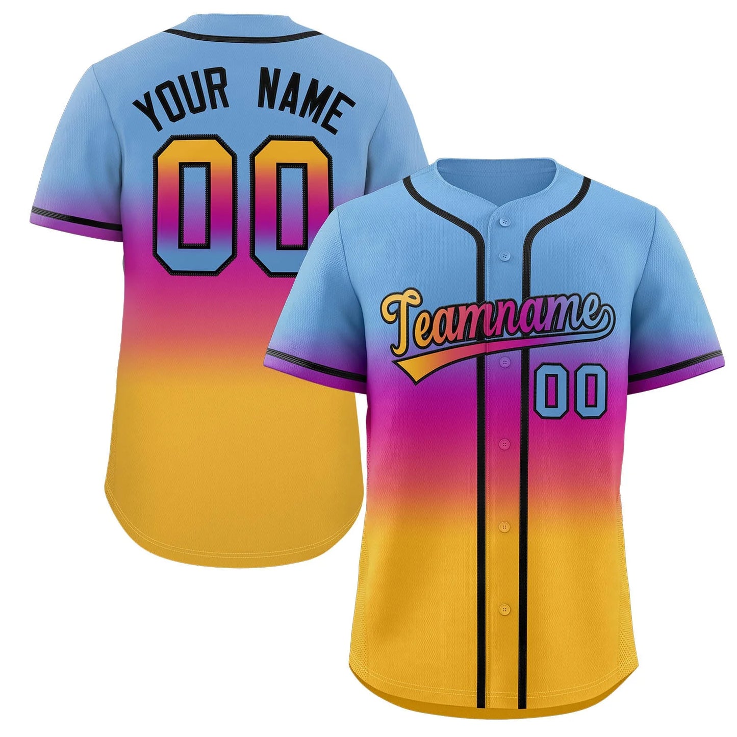Baseball Jersey - Ombre Color