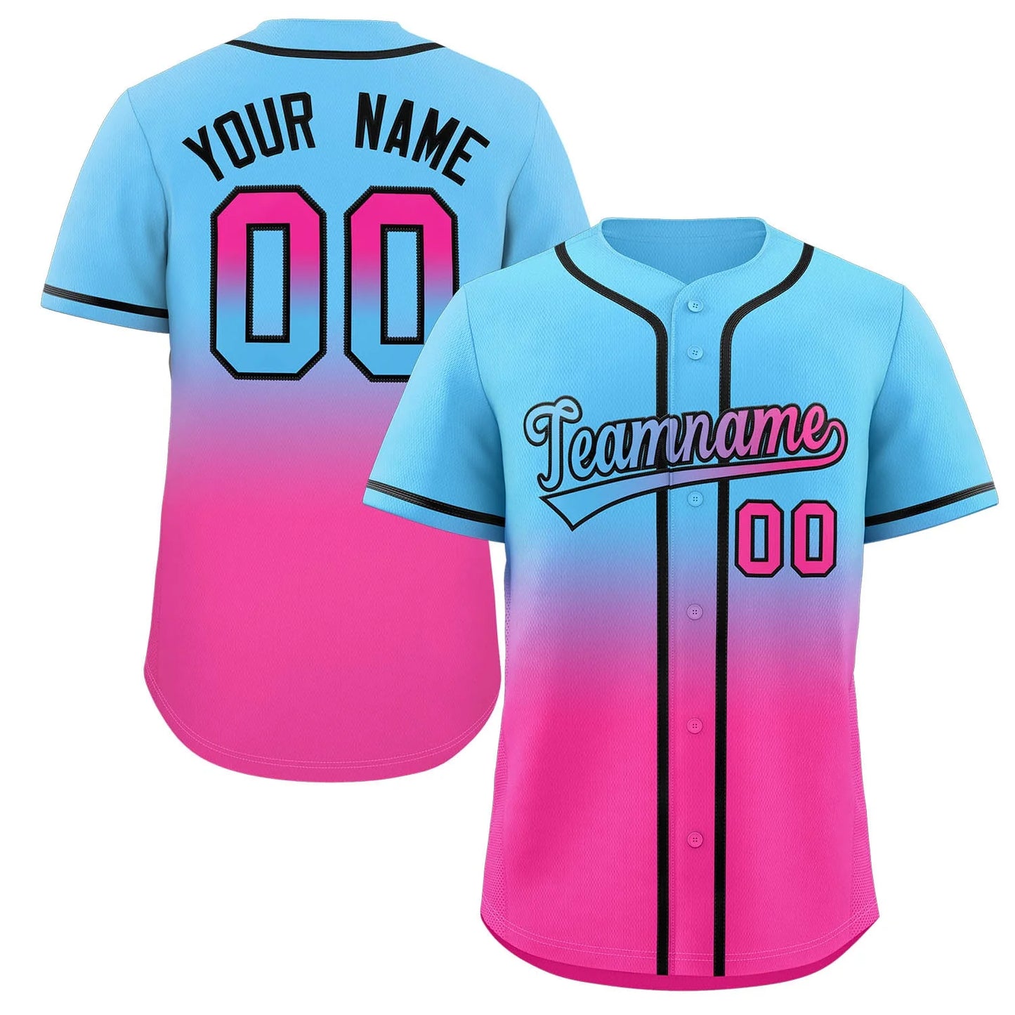 Baseball Jersey - Ombre Color