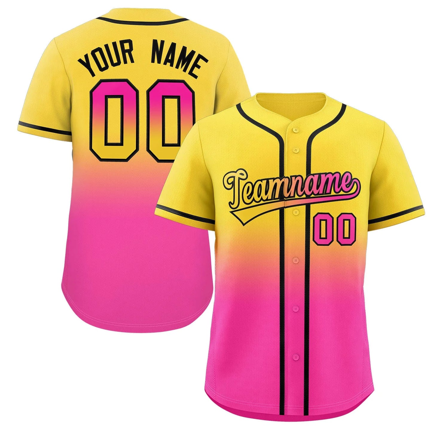Baseball Jersey - Ombre Color
